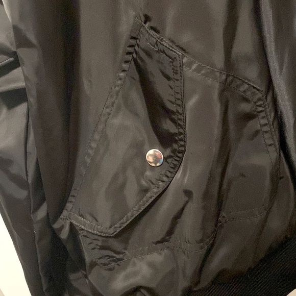 ❌SOLD❌ NWT [Free People] Midnight Black Full-Zip Bomber Jacket Women’s Sz Large - Picture 9 of 13